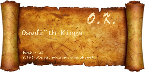 Osváth Kinga névjegykártya